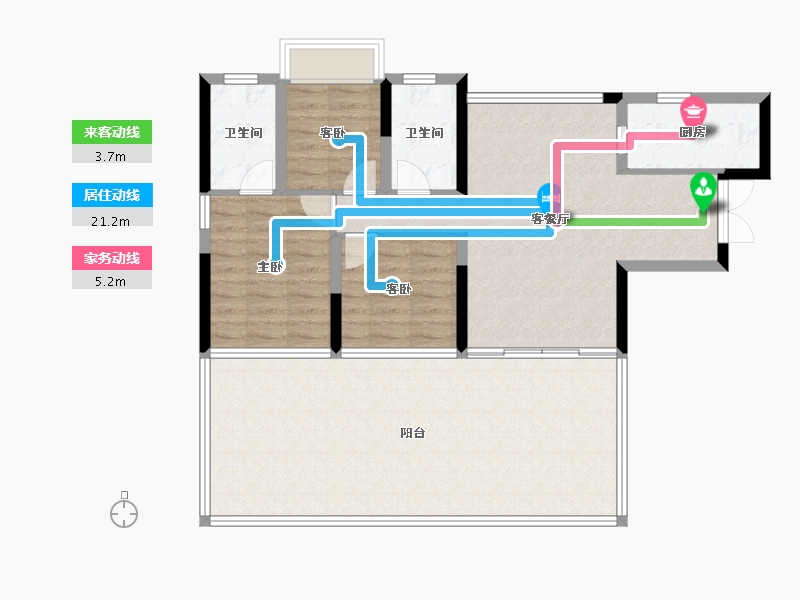 四川省-遂宁市-遂宁金融商业中心-莲韵-102.68-户型库-动静线