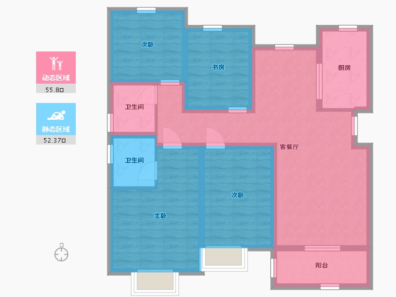 河北省-邢台市-邢台壹号院-95.52-户型库-动静分区