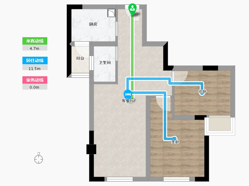 四川省-乐山市-东润·学府里-49.05-户型库-动静线