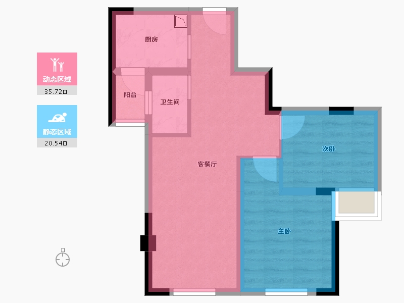 四川省-乐山市-东润·学府里-49.05-户型库-动静分区