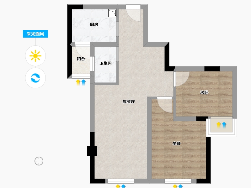 四川省-乐山市-东润·学府里-49.05-户型库-采光通风