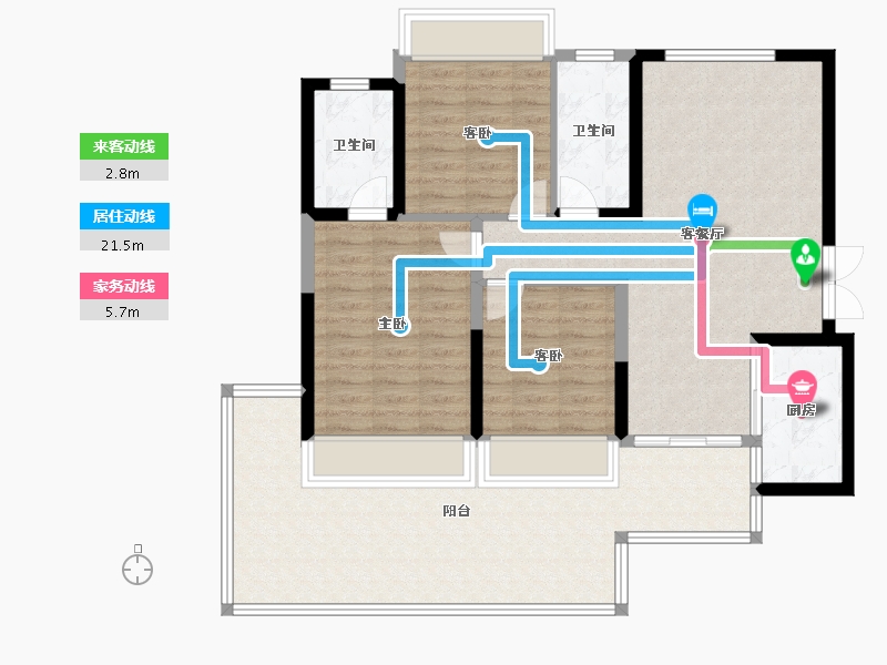 四川省-遂宁市-遂宁金融商业中心-莲韵-111.61-户型库-动静线