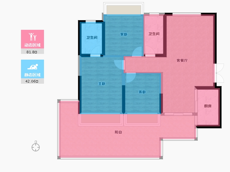 四川省-遂宁市-遂宁金融商业中心-莲韵-111.61-户型库-动静分区