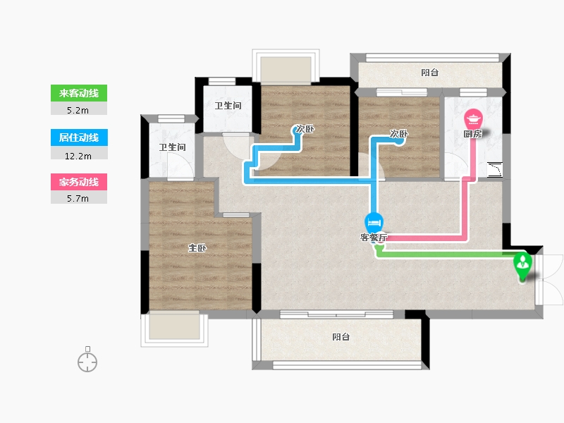 四川省-乐山市-铺金·翰林雲上-75.28-户型库-动静线