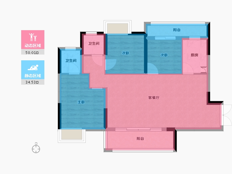 四川省-乐山市-铺金·翰林雲上-75.28-户型库-动静分区