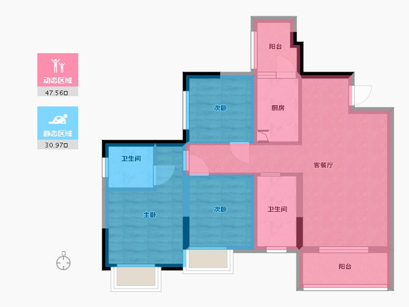 四川省-乐山市-东润·学府里-68.49-户型库-动静分区