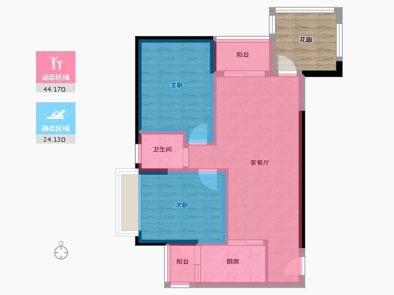 四川省-绵阳市-立宇龙山景苑-66.79-户型库-动静分区