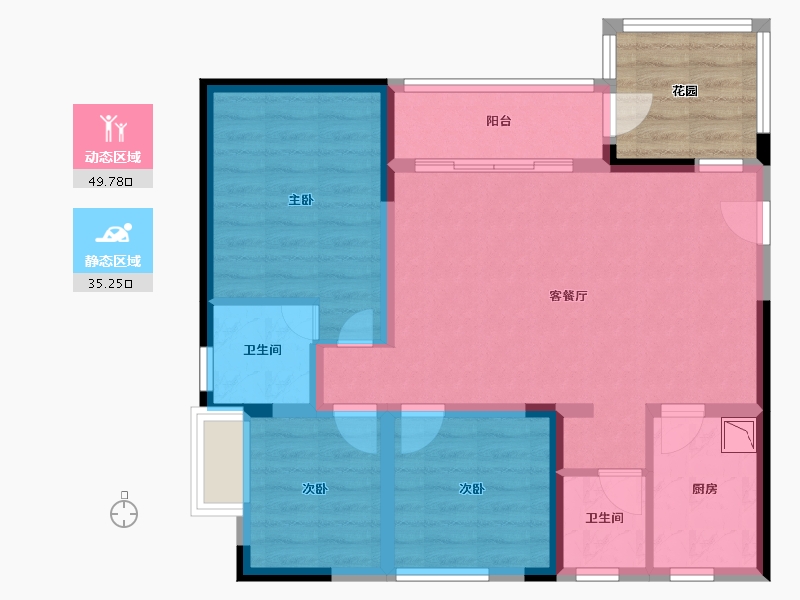 四川省-绵阳市-立宇龙山景苑-81.38-户型库-动静分区