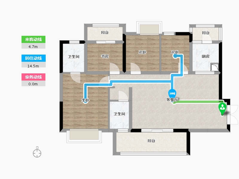 四川省-乐山市-铺金·翰林雲上-95.31-户型库-动静线