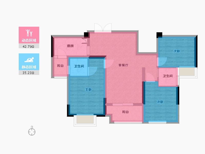 四川省-乐山市-铺金·翰林雲上-68.19-户型库-动静分区