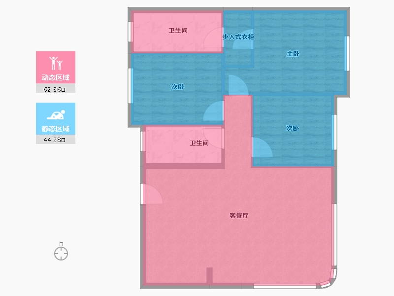 海南省-三亚市-万科海上大都会左岸-98.00-户型库-动静分区