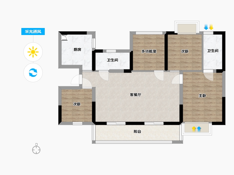 四川省-乐山市-碧桂园·天悦-87.13-户型库-采光通风