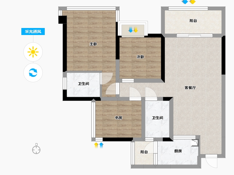 四川省-乐山市-麓城-79.49-户型库-采光通风