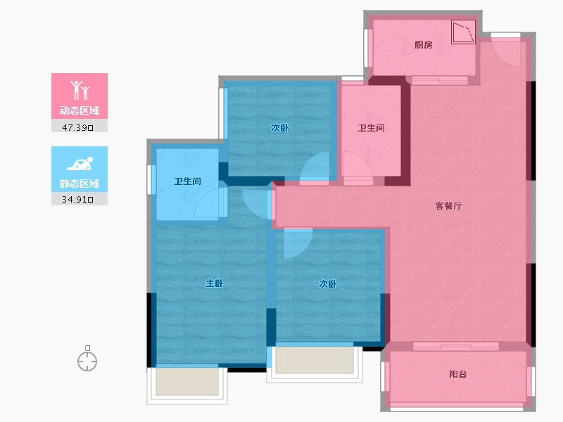 四川省-绵阳市-立宇龙山景苑-72.18-户型库-动静分区