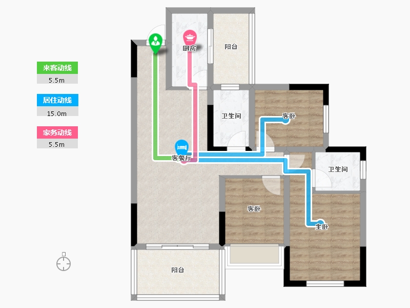 四川省-遂宁市-舜天尚美2期-81.29-户型库-动静线