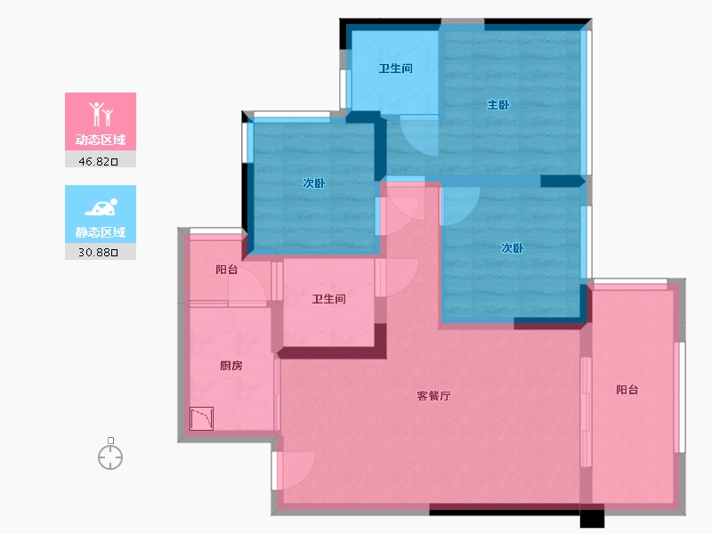 四川省-乐山市-阳光·青江壹号-68.08-户型库-动静分区