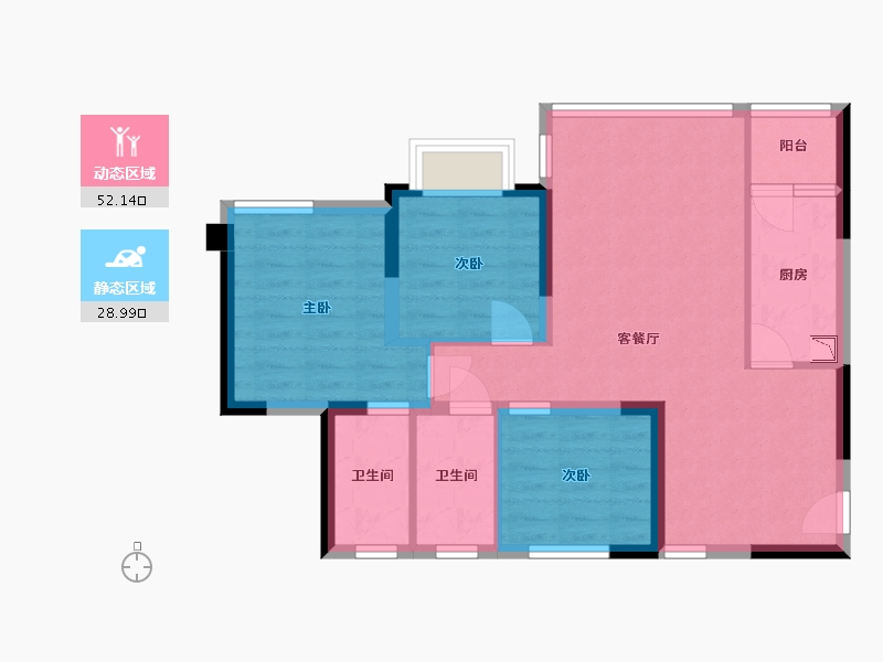 四川省-乐山市-达·公馆-71.88-户型库-动静分区