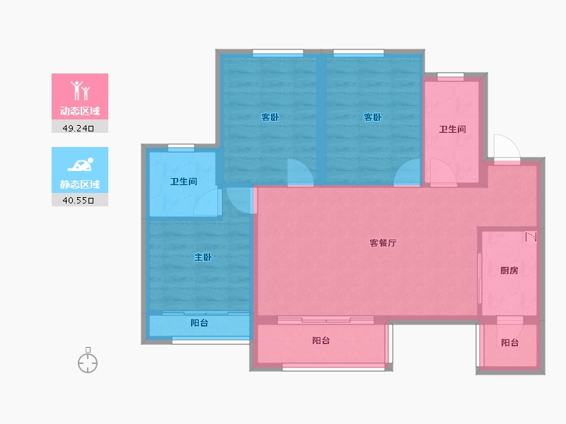 四川省-南充市-泽京西樾府-80.39-户型库-动静分区