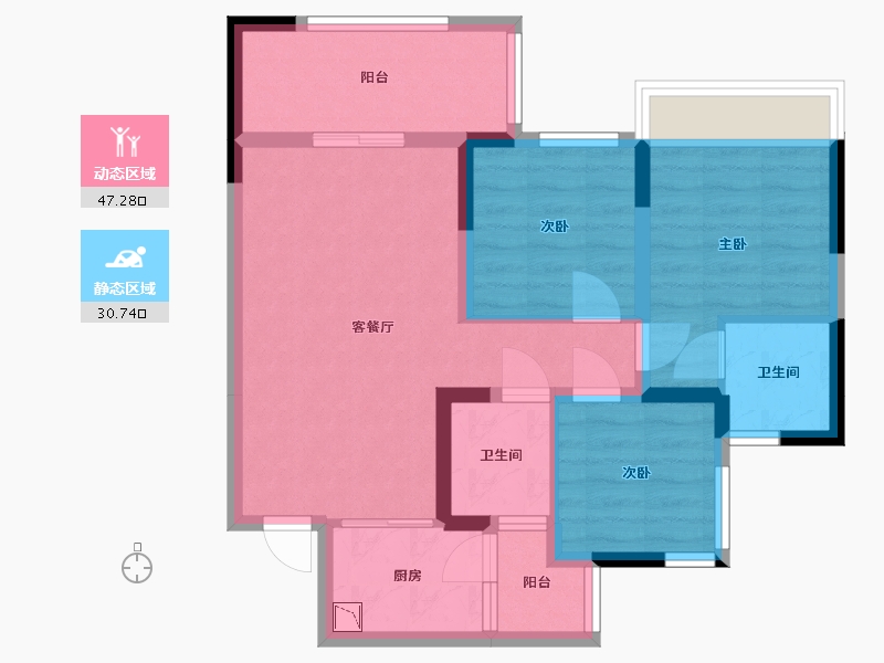 四川省-乐山市-阳光·青江壹号-68.16-户型库-动静分区