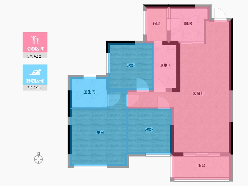 四川省-乐山市-铜雀台御景-77.00-户型库-动静分区