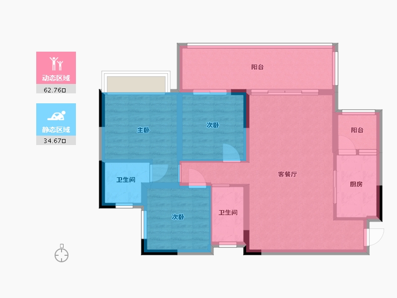 四川省-乐山市-金沙首座-87.19-户型库-动静分区