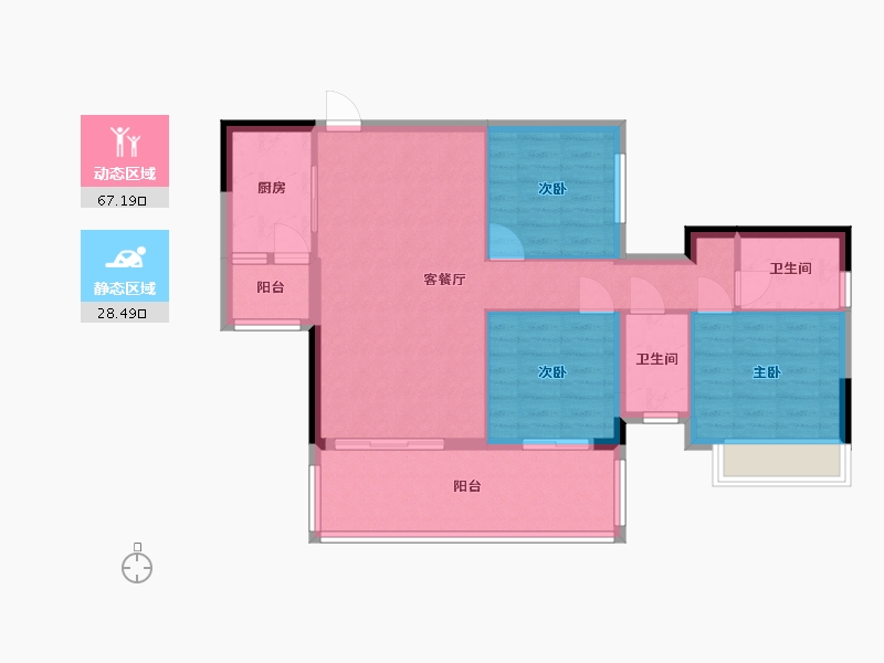 四川省-乐山市-金沙首座-86.18-户型库-动静分区