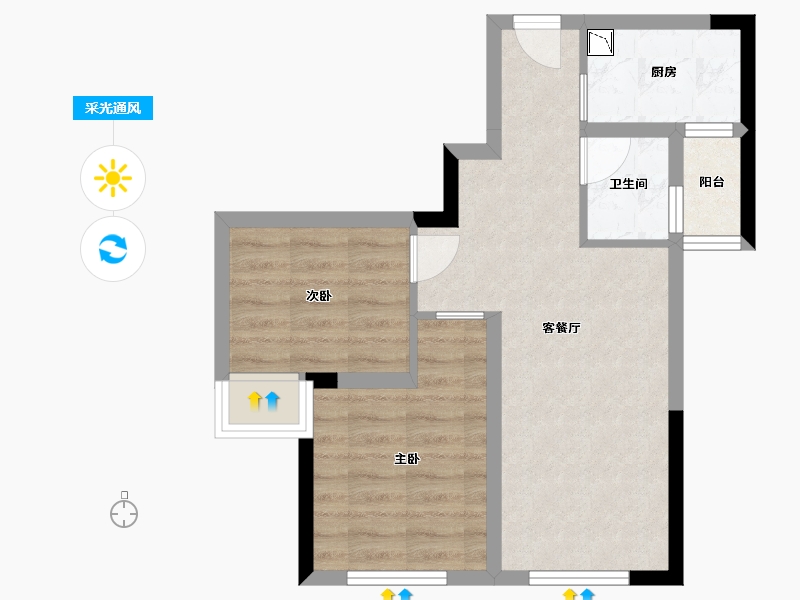 四川省-乐山市-东润·学府里-49.07-户型库-采光通风