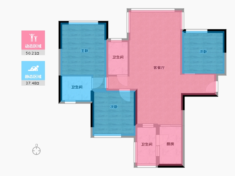 四川省-乐山市-达·公馆-77.67-户型库-动静分区