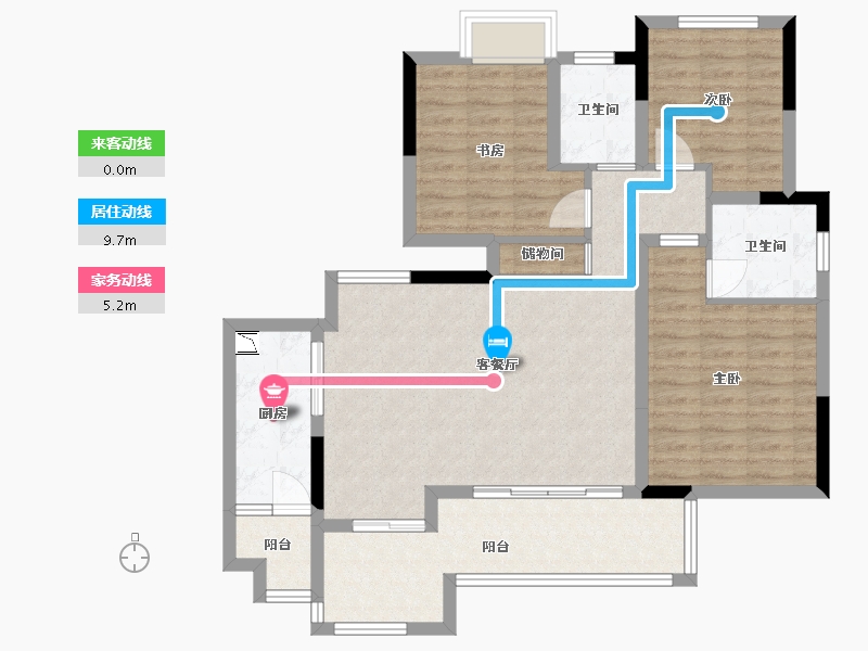 四川省-乐山市-铺金·翰林雲上-95.91-户型库-动静线