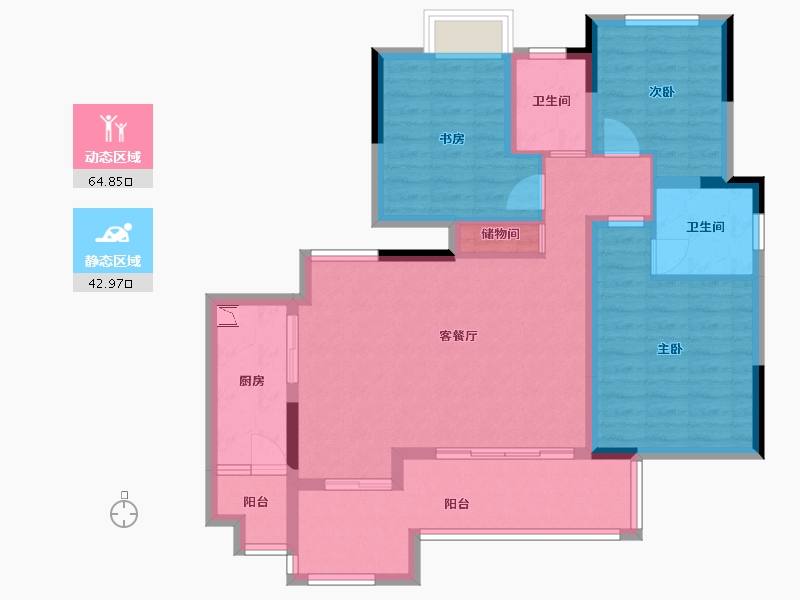 四川省-乐山市-铺金·翰林雲上-95.91-户型库-动静分区