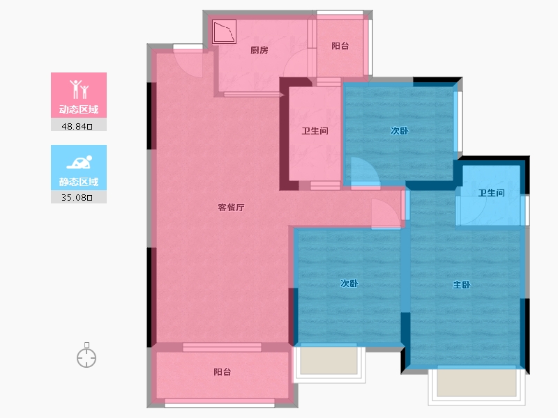 四川省-乐山市-达·公馆-73.67-户型库-动静分区