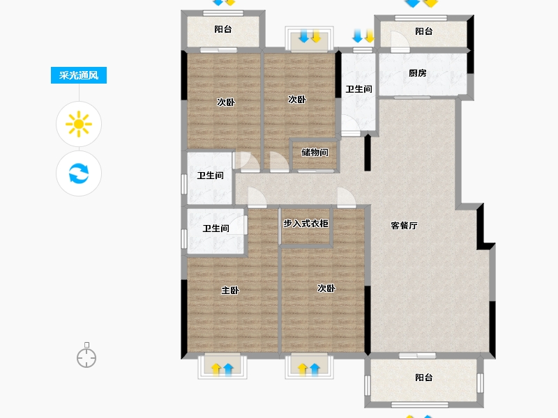 广西壮族自治区-南宁市-翡翠时光-151.60-户型库-采光通风