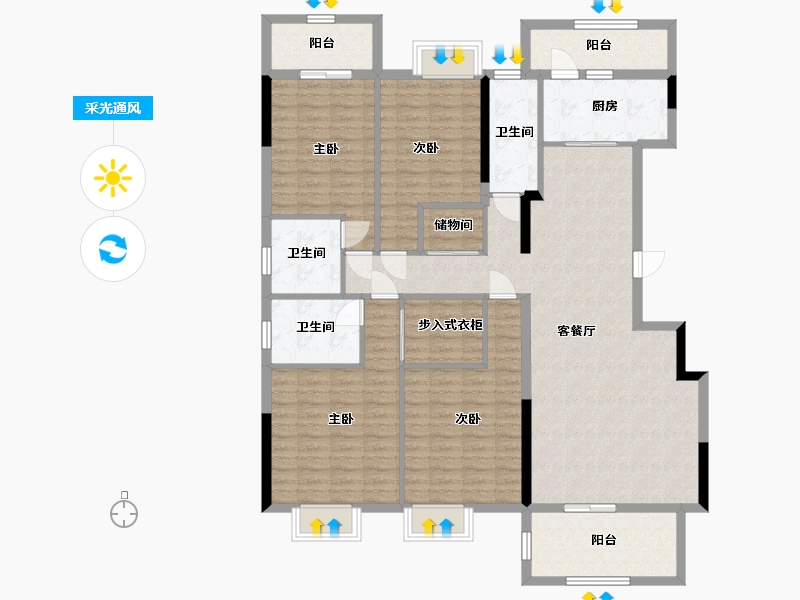 广西壮族自治区-南宁市-翡翠时光-149.16-户型库-采光通风