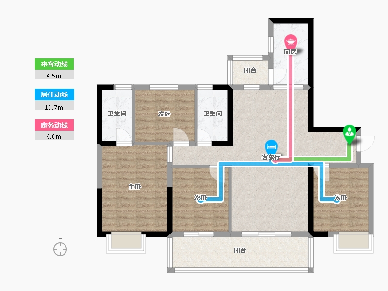 四川省-乐山市-滟澜洲繁花里-101.32-户型库-动静线