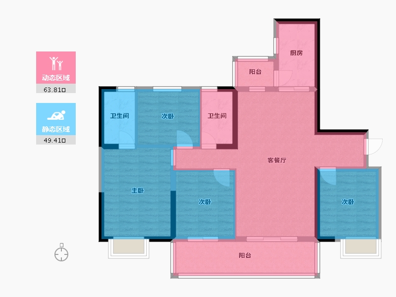 四川省-乐山市-滟澜洲繁花里-101.32-户型库-动静分区