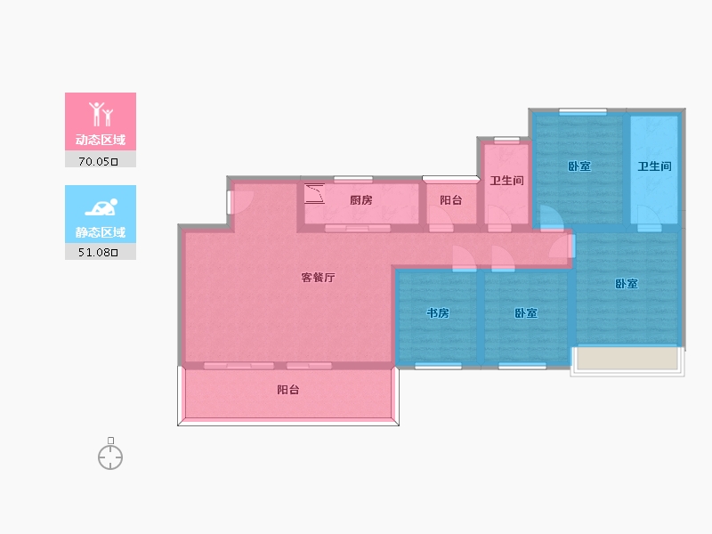 四川省-眉山市-中南新悦府-106.61-户型库-动静分区