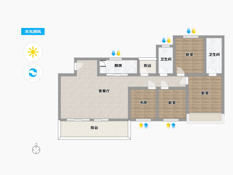 四川省-眉山市-中南新悦府-106.61-户型库-采光通风