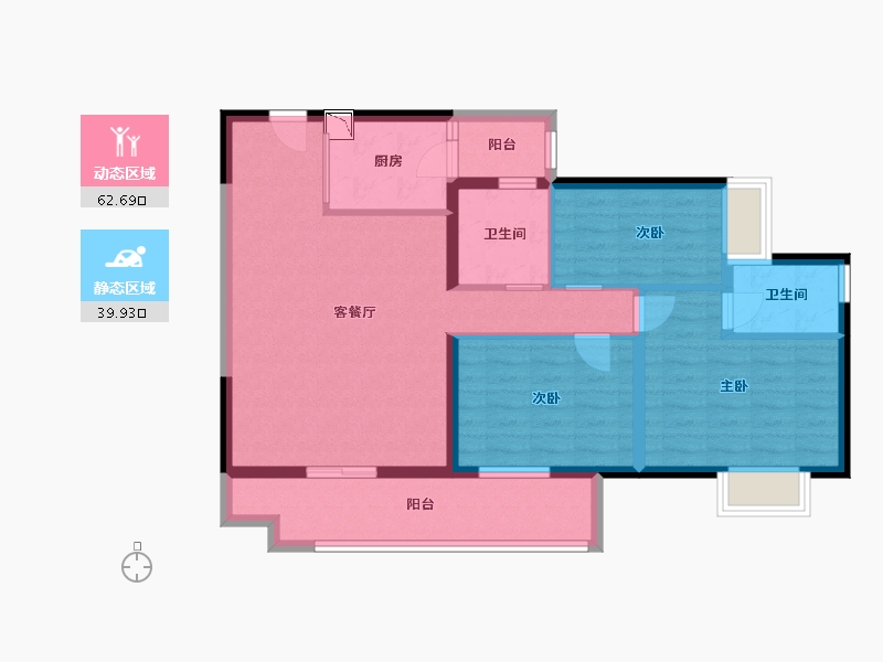 广东省-佛山市-保利翡翠公馆-91.54-户型库-动静分区