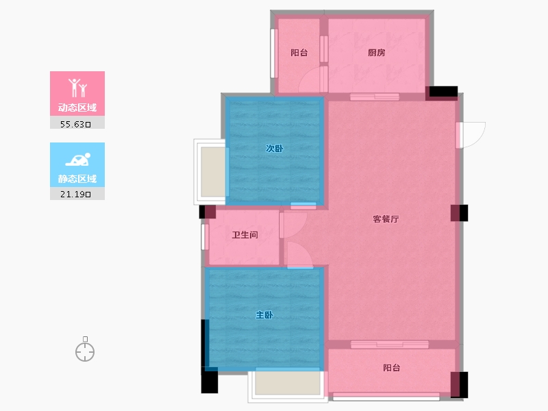 四川省-乐山市-圣地蓝山-68.40-户型库-动静分区