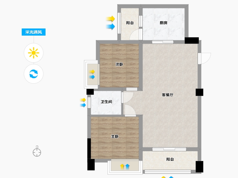 四川省-乐山市-圣地蓝山-68.40-户型库-采光通风