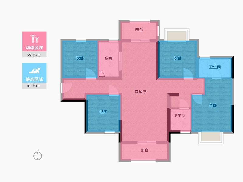 广西壮族自治区-南宁市-银河龙湖江与城-89.59-户型库-动静分区