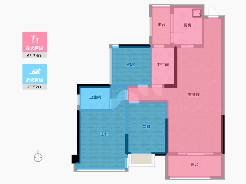 四川省-乐山市-麓城-94.83-户型库-动静分区