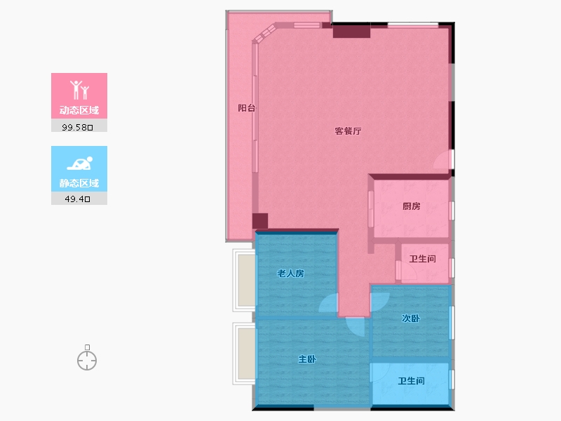 海南省-三亚市-万科海上大都会左岸-136.07-户型库-动静分区