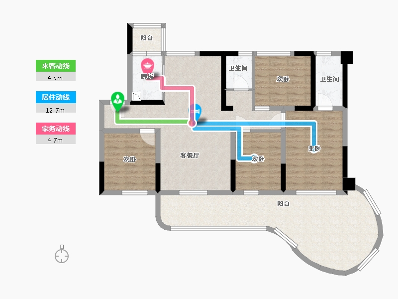 四川省-乐山市-阳光·云玺-111.65-户型库-动静线