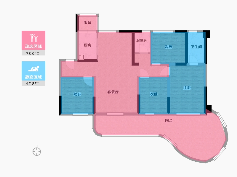 四川省-乐山市-阳光·云玺-111.65-户型库-动静分区