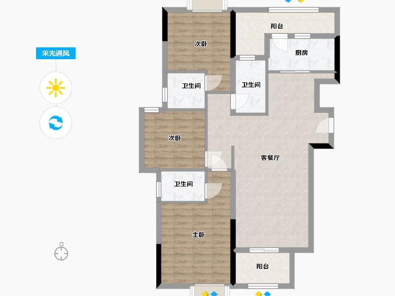 广西壮族自治区-南宁市-翡翠时光-99.03-户型库-采光通风