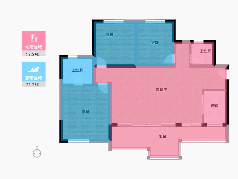 四川省-遂宁市-蓝润·春风屿江-78.39-户型库-动静分区