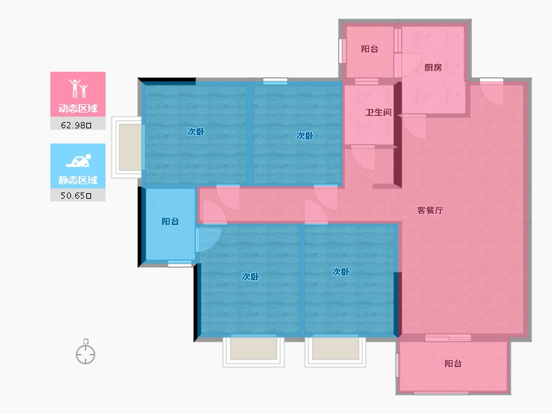 广西壮族自治区-南宁市-翡翠时光-102.28-户型库-动静分区