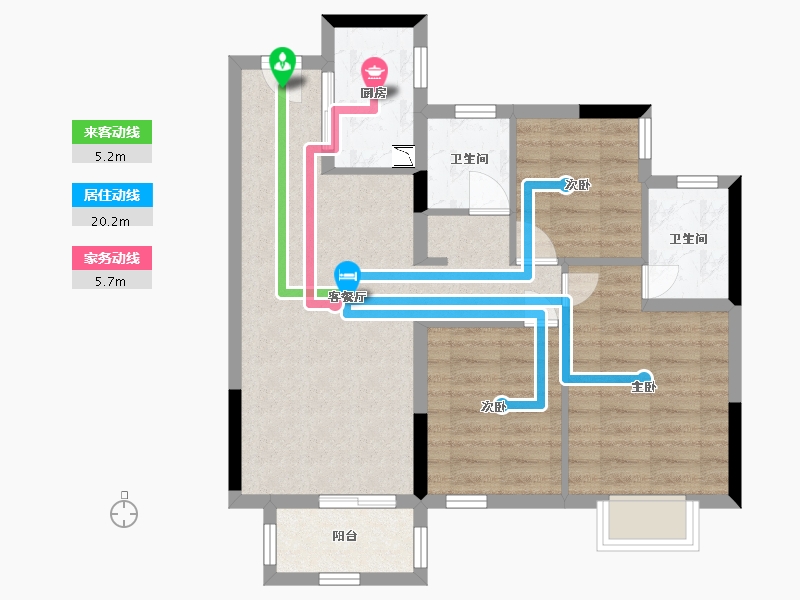 广西壮族自治区-南宁市-银河龙湖江与城-71.30-户型库-动静线