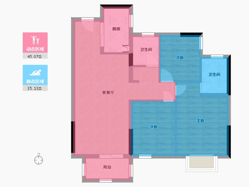 广西壮族自治区-南宁市-银河龙湖江与城-71.30-户型库-动静分区